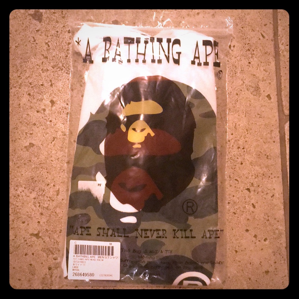 Bathing Ape Camo Ape Head Tee Large (never worn)